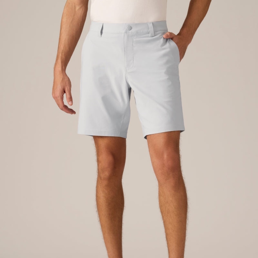RHONE Light Gray Flat Front Men's Shorts